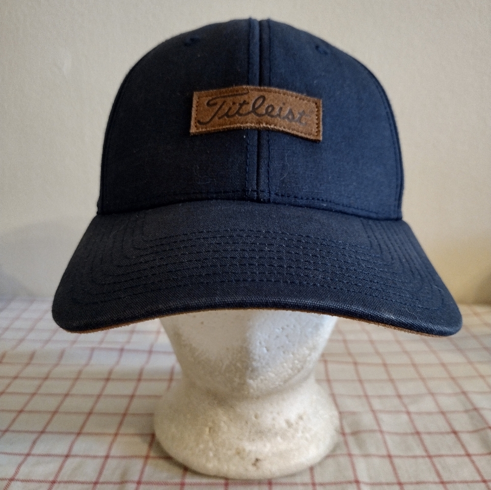 Titleist Cap Hat Blue Brown Mens Adjustable Embroidered Classic Curved Brim